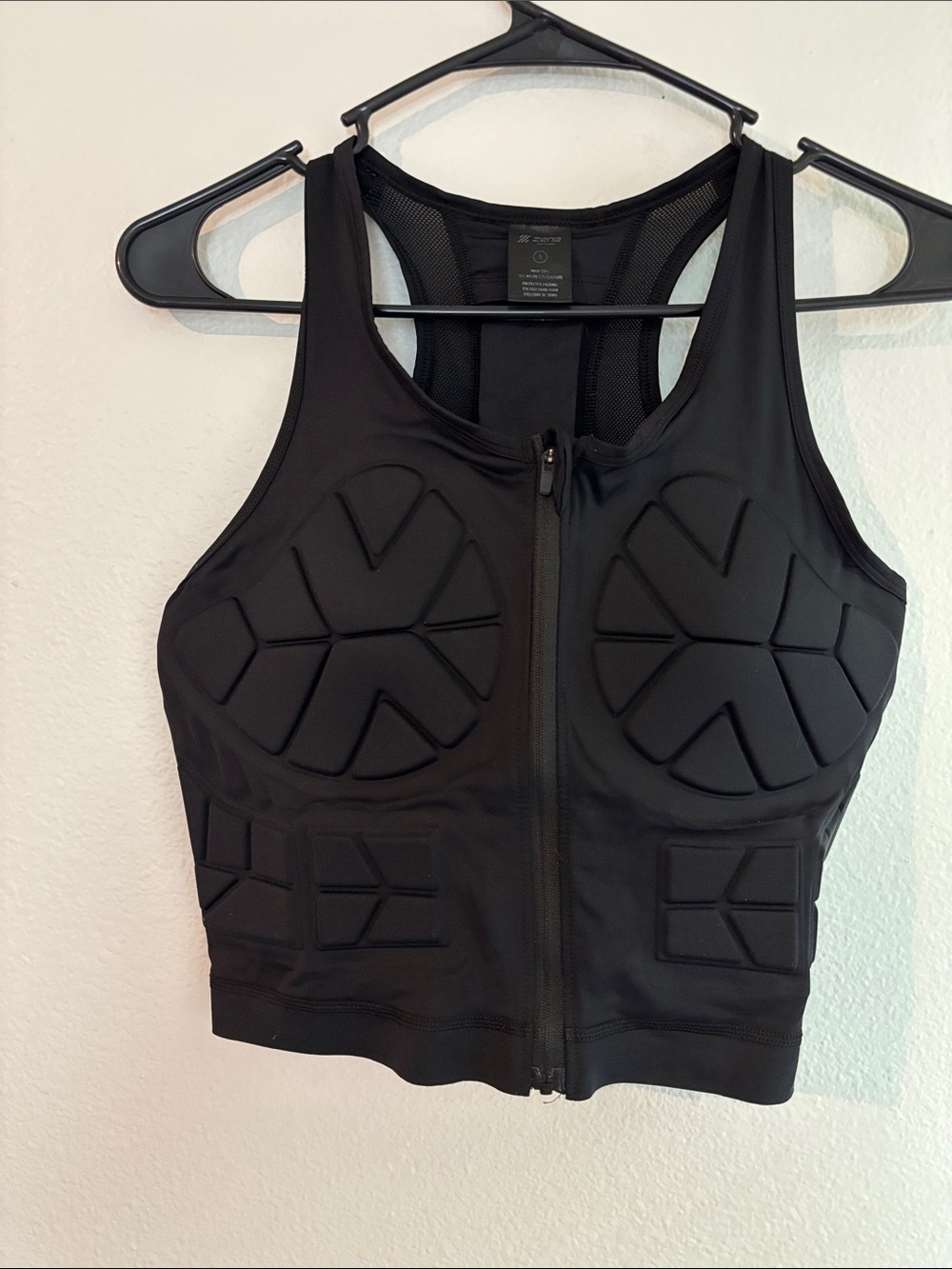 Women’s Black Padded Zip-Front Protective Sports Vest